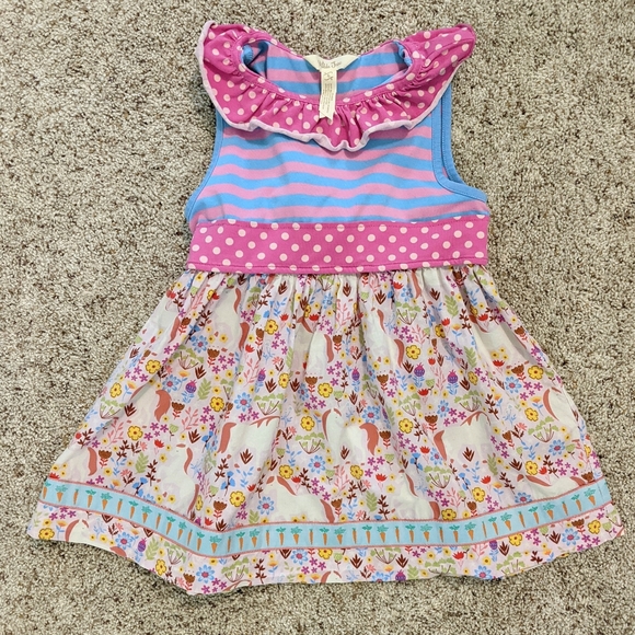 Matilda Jane Girls Tops Lot and Ruffle Skirt Hearts Unicorn Floral Polka Dot - Picture 4 of 7